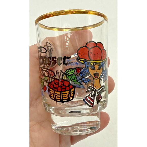 Vintage Ruhrglas Schnapsglaser Kasino Mit Dekor Schnapps Glasses Gold Rim 6 - Picture 13 of 16